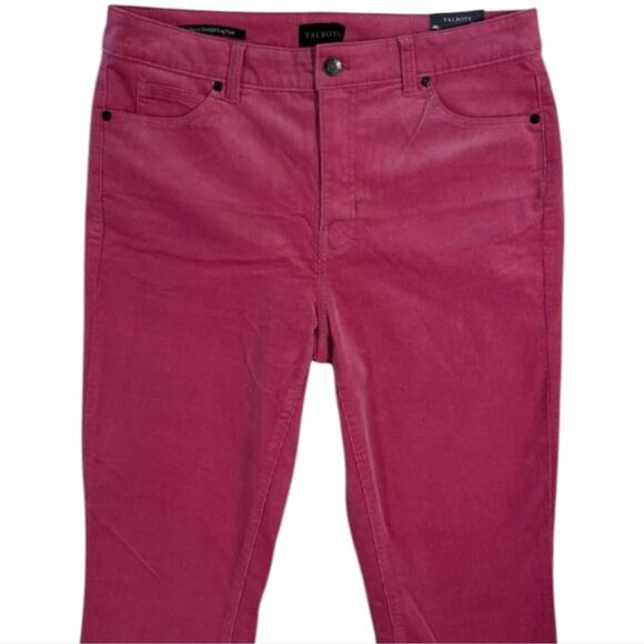 TALBOTS Raspberry Pink Straight-Leg Corduroy Stretch Pants Size 10 P Petite - Picture 5 of 9